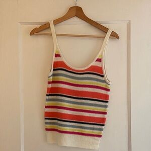 cupcakes & cashmere Colorful Striped Knit Tank Top